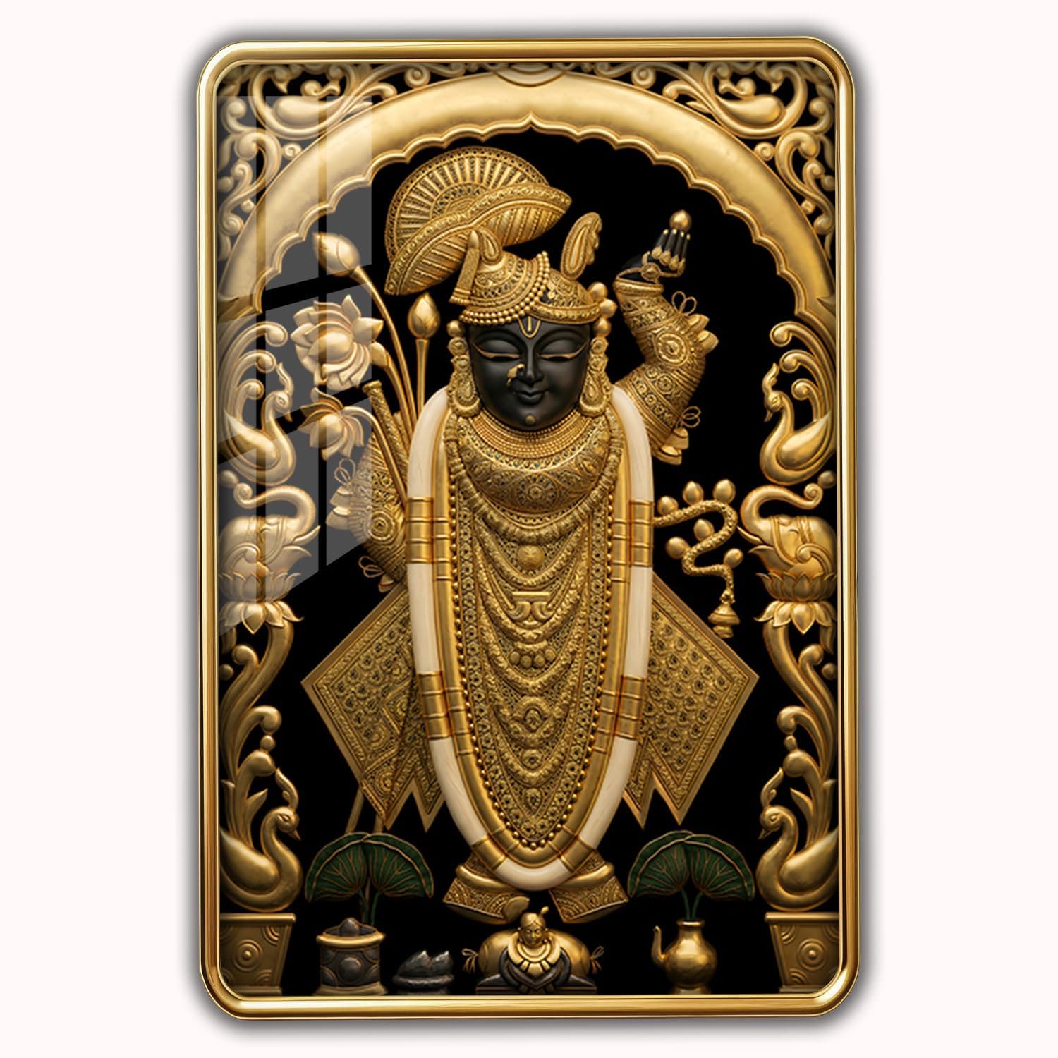 Shrinathji Gold Slim Photo Frame